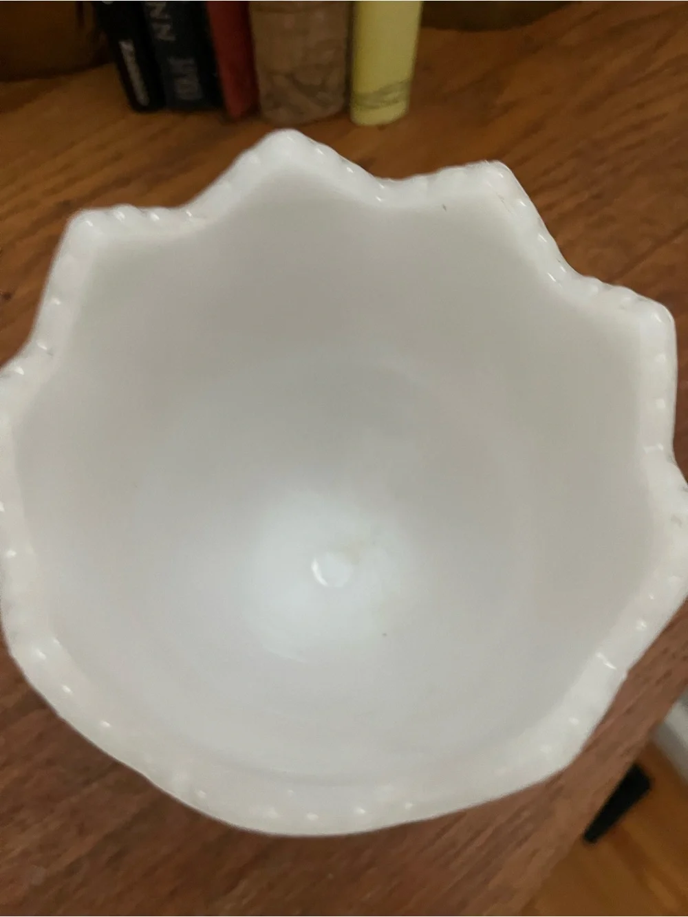White Milk Glass Pedestal Vase - Vintage